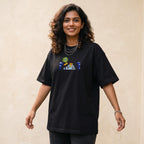 Krishna Divine Eyes Embroidered Oversized T-Shirt