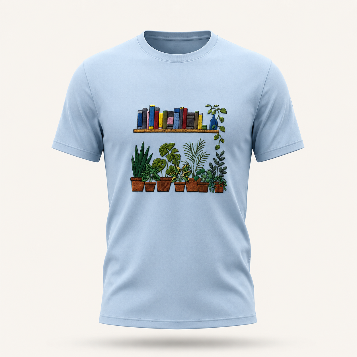 Book Shelf Embroidered Oversized T-Shirt