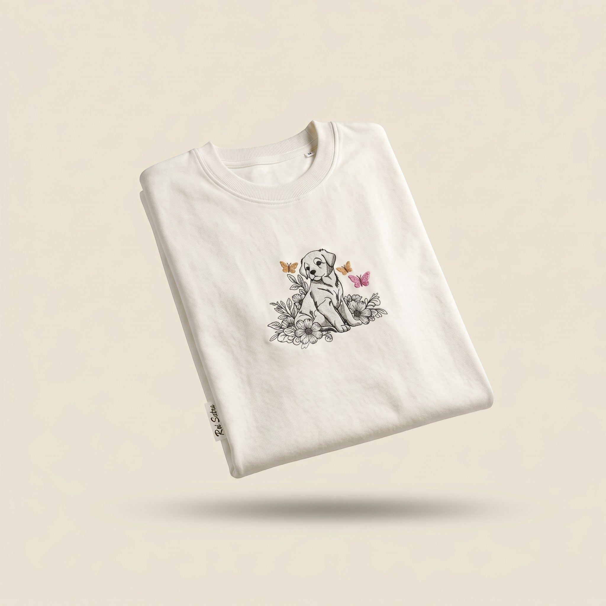 Puppy Bloom Embroidered Oversized T-Shirt