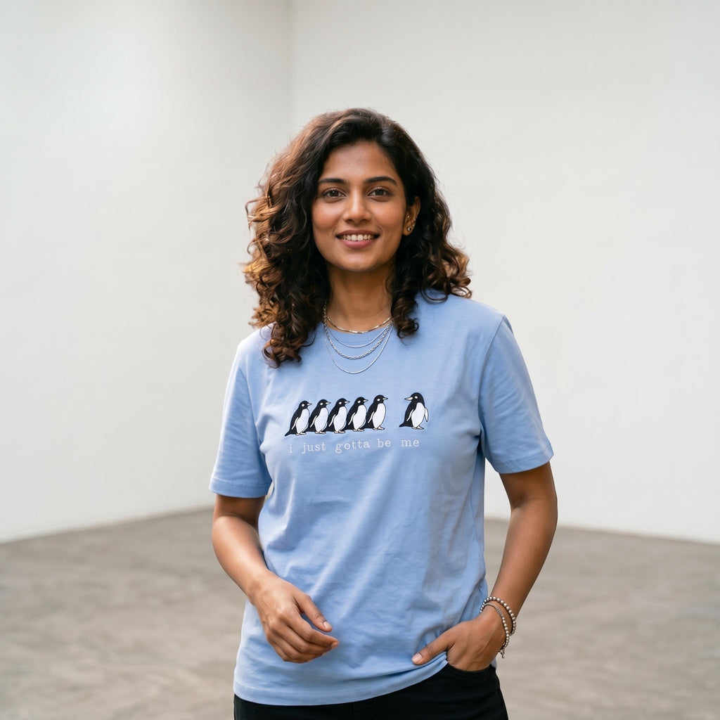 Be Yourself Penguin Embroidered T-Shirt