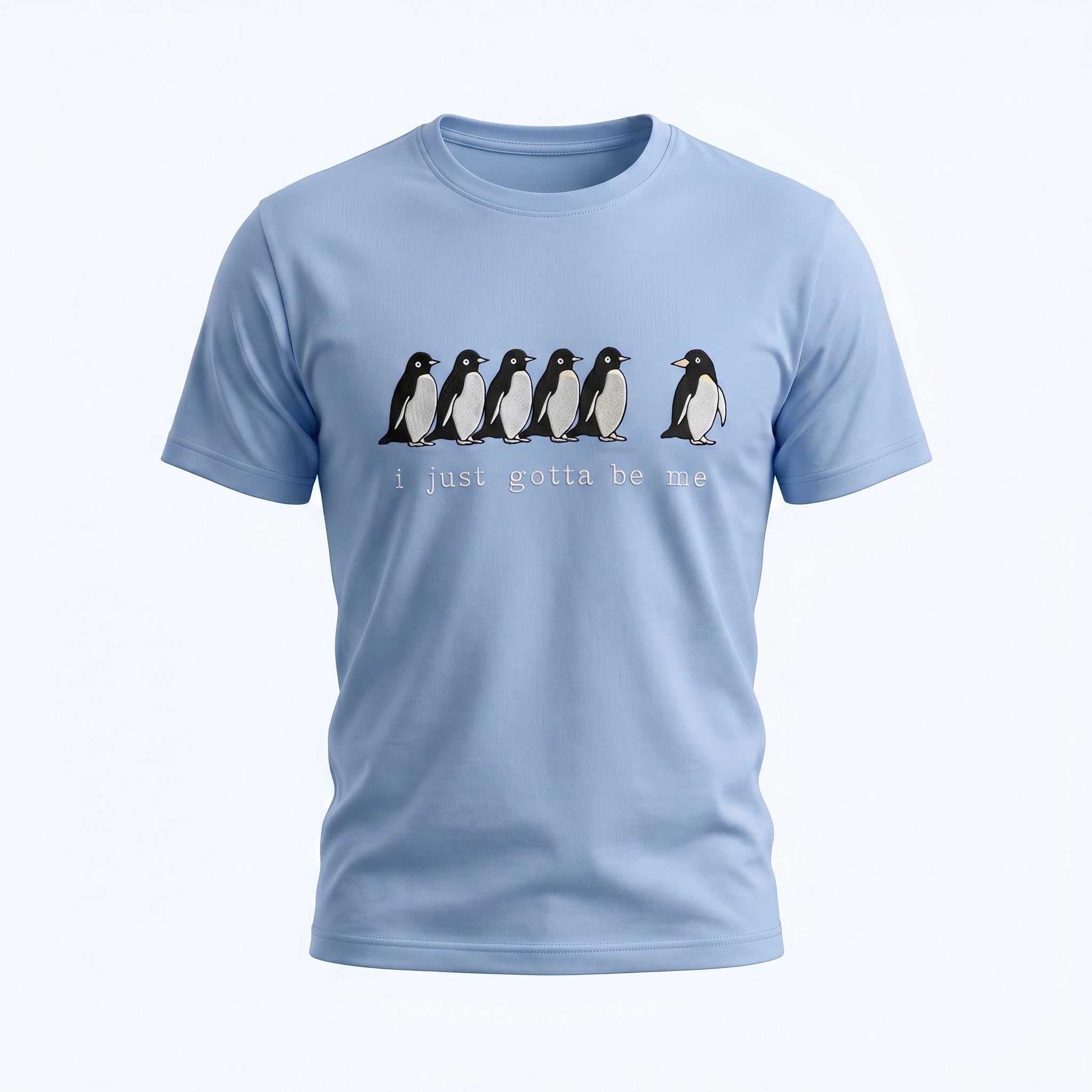 Be Yourself Penguin Embroidered T-Shirt