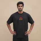 Suryaputra (Son of the Sun) Gold & Red Embroidered Oversized T-Shirt