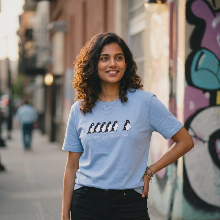 Be Yourself Penguin Embroidered T-Shirt