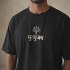 Mrityunjay Trishul Embroidered Oversized T-Shirt